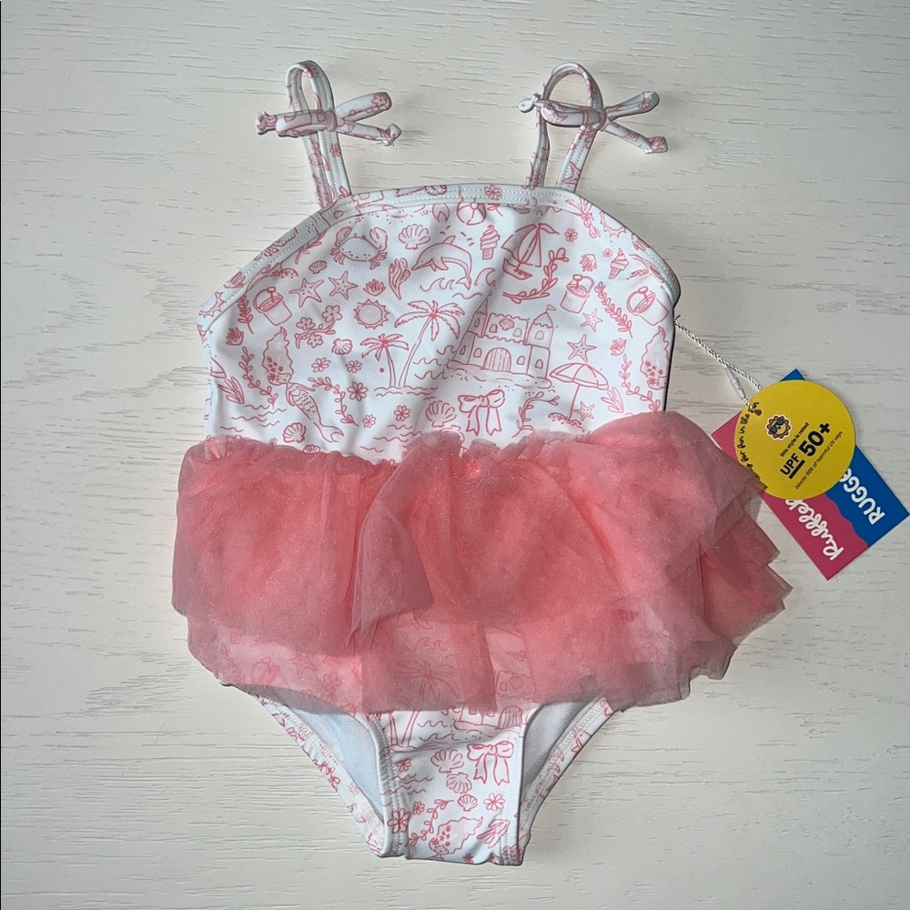 Rufflebutts By the Seaside Tulle Swimsuit 7 8